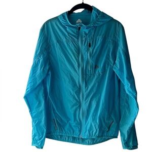 Eastern Mountain Sports EMS Windbreaker Jacket Packable Light Blue Size M EUC